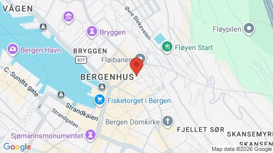 Rooms for rent i Bergen Bergenhus - kort over placeringen