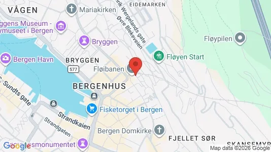 Apartments for rent i Bergen Bergenhus - kort over placeringen