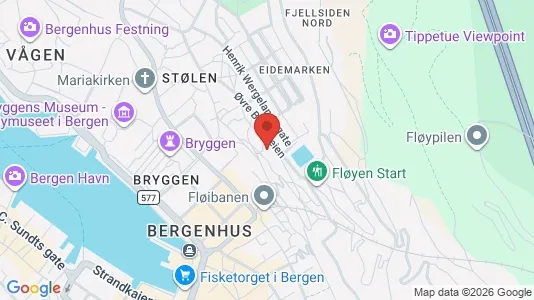 Apartments for rent i Bergen Bergenhus - kort over placeringen