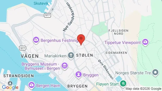 Apartments for rent i Bergen Bergenhus - kort over placeringen