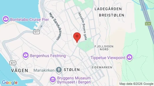 Rooms for rent i Bergen Bergenhus - kort over placeringen