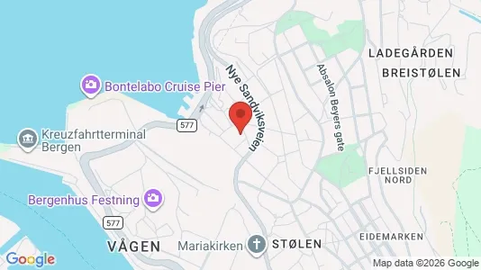 Apartments for rent i Bergen Bergenhus - kort over placeringen