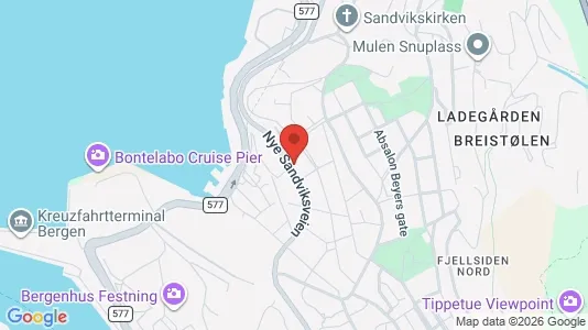 Rooms for rent i Bergen Bergenhus - kort over placeringen