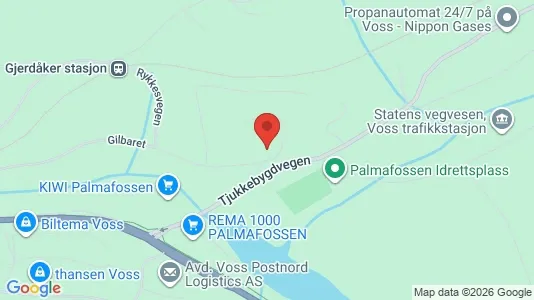 Rooms for rent i Voss - kort over placeringen