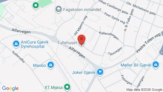 Rooms for rent i Gjøvik - kort over placeringen