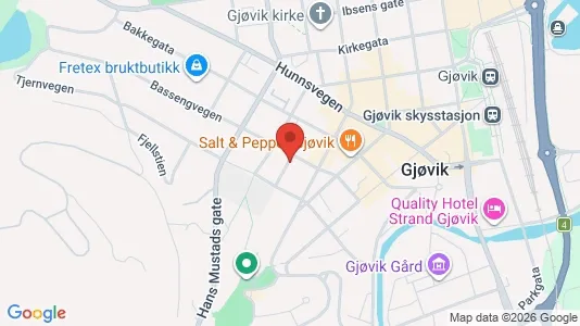 Apartments for rent i Gjøvik - kort over placeringen