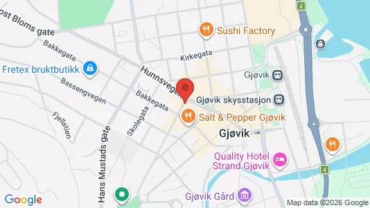 Apartments for rent i Gjøvik - kort over placeringen