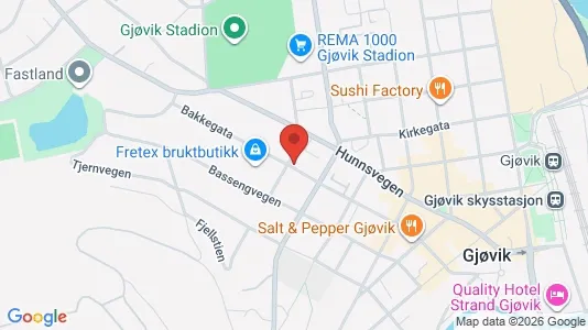 Apartments for rent i Gjøvik - kort over placeringen