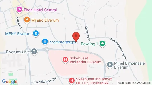 Rooms for rent i Elverum - kort over placeringen