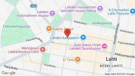 Apartments for rent i Lahti - kort over placeringen