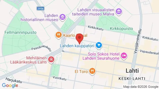Apartments for rent i Lahti - kort over placeringen