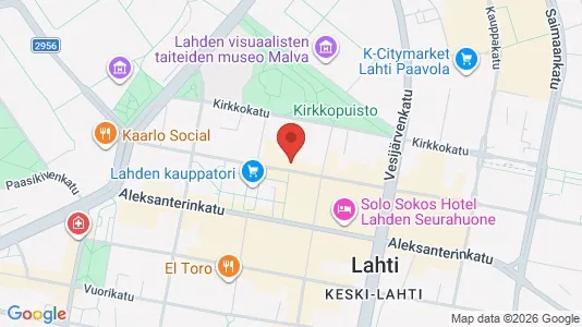 Apartments for rent i Lahti - kort over placeringen