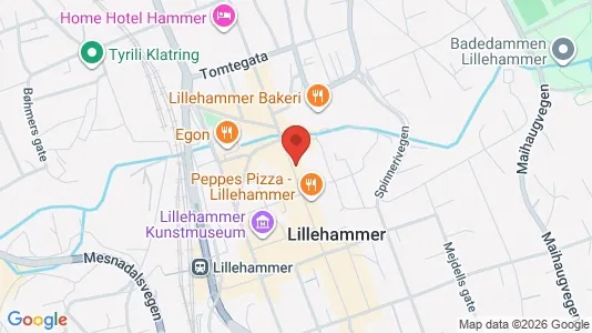 Apartments for rent i Lillehammer - kort over placeringen