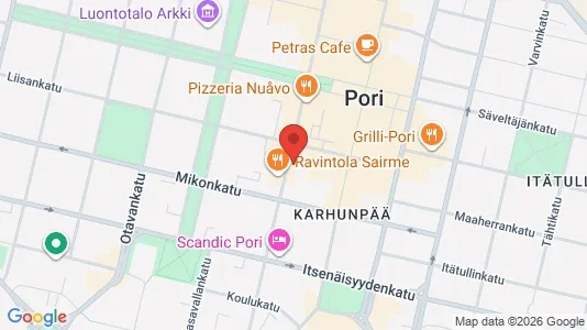 Apartments for rent i Pori - kort over placeringen