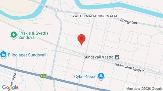 Apartments for rent i Sundsvall - kort over placeringen