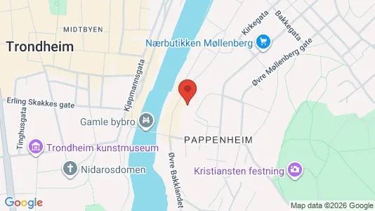 Apartments for rent i Trondheim Østbyen - kort over placeringen