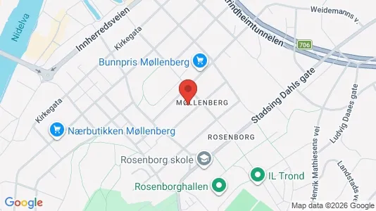 Apartments for rent i Trondheim Østbyen - kort over placeringen