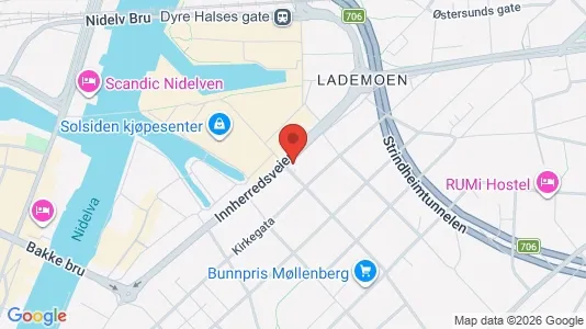 Apartments for rent i Trondheim Østbyen - kort over placeringen