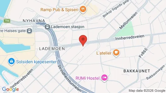 Apartments for rent i Trondheim Østbyen - kort over placeringen