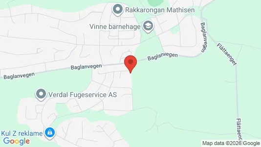 Rooms for rent i Verdal - kort over placeringen