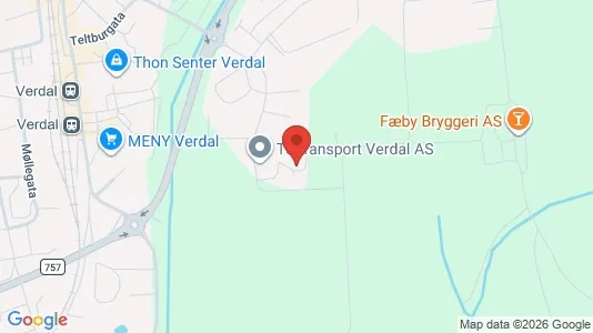 Rooms for rent i Verdal - kort over placeringen