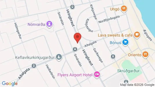 Apartments for rent i Reykjanesbær - kort over placeringen
