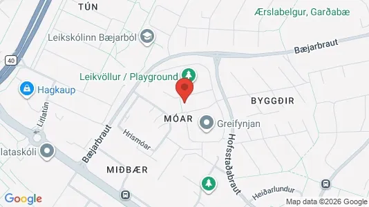 Apartments for rent i Garðabær - kort over placeringen