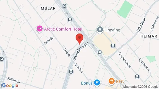 Apartments for rent i Reykjavík Háaleiti - kort over placeringen