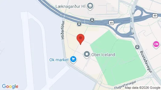 Apartments for rent i Reykjavík Hlíðar - kort over placeringen