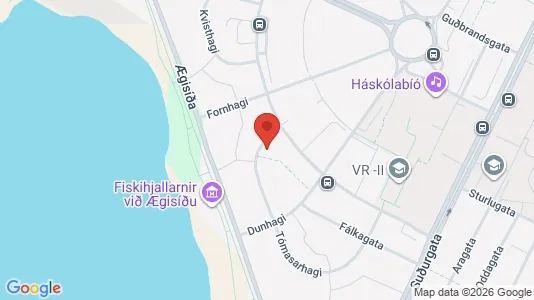 Apartments for rent i Reykjavík Vesturbær - kort over placeringen