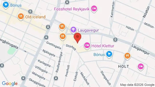 Apartments for rent i Reykjavík Hlíðar - kort over placeringen