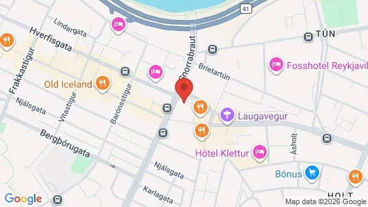 Apartments for rent i Reykjavík Hlíðar - kort over placeringen