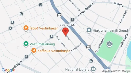 Apartments for rent i Reykjavík Vesturbær - kort over placeringen