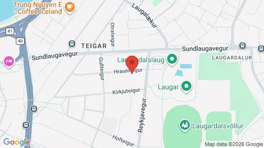 Apartments for rent i Reykjavík Hlíðar - kort over placeringen