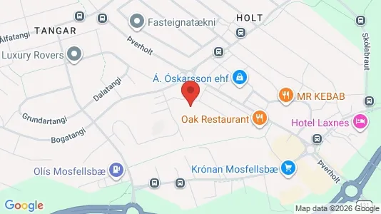 Apartments for rent i Mosfellsbær - kort over placeringen