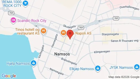 Apartments for rent i Namsos - kort over placeringen