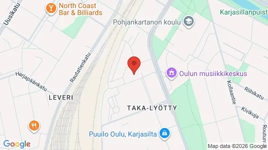 Apartments for rent i Oulu - kort over placeringen