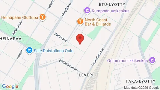 Apartments for rent i Oulu - kort over placeringen