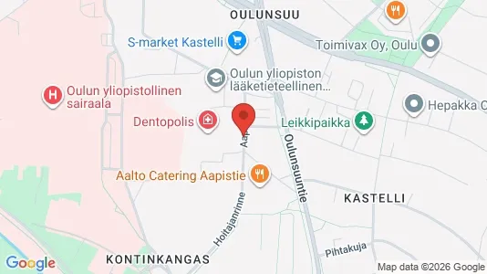 Apartments for rent i Oulu - kort over placeringen