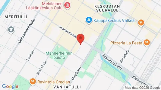 Apartments for rent i Oulu - kort over placeringen