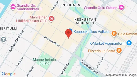 Apartments for rent i Oulu - kort over placeringen