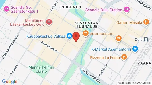 Apartments for rent i Oulu - kort over placeringen