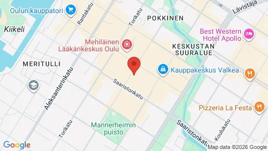 Apartments for rent i Oulu - kort over placeringen