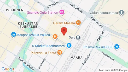Apartments for rent i Oulu - kort over placeringen