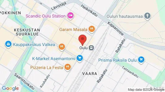 Apartments for rent i Oulu - kort over placeringen