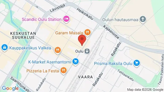 Apartments for rent i Oulu - kort over placeringen