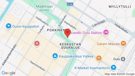 Apartments for rent i Oulu - kort over placeringen