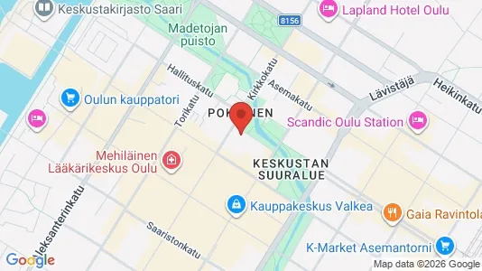 Apartments for rent i Oulu - kort over placeringen