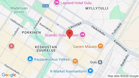 Apartments for rent i Oulu - kort over placeringen