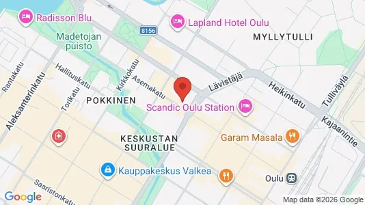 Apartments for rent i Oulu - kort over placeringen